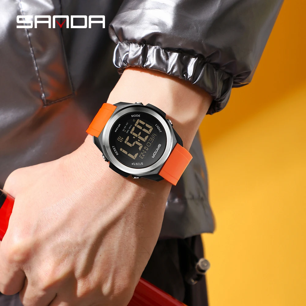 SANDA Vibrant LED Waterproof Sports Watch