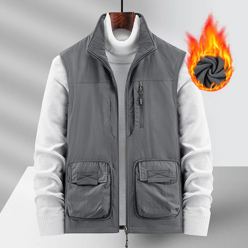 Thermal For Men Men's Winter Vests Best MAN VEST Large Size Male Outerwear Hunting Leather Denim Work Clothes Sleeveless Jacket