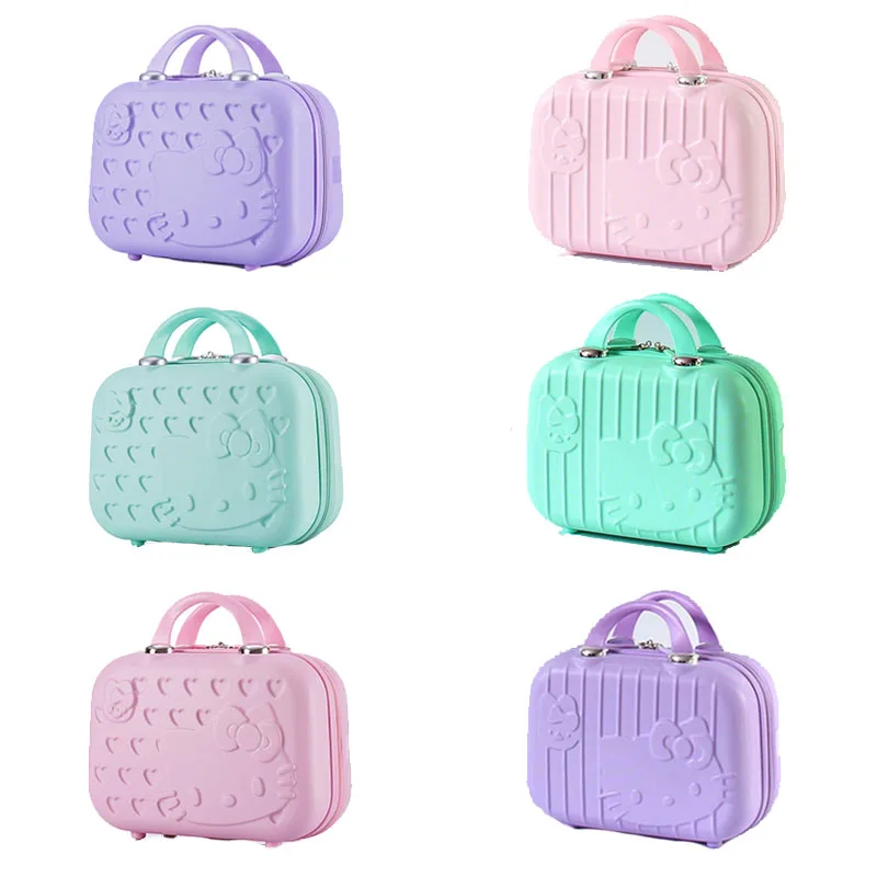 

Hellokittys мультфильм аниме 14-дюймовая Косметика искусственная кожа Большая емкость портативный ящик для хранения высокая цена милый студенческий чемодан