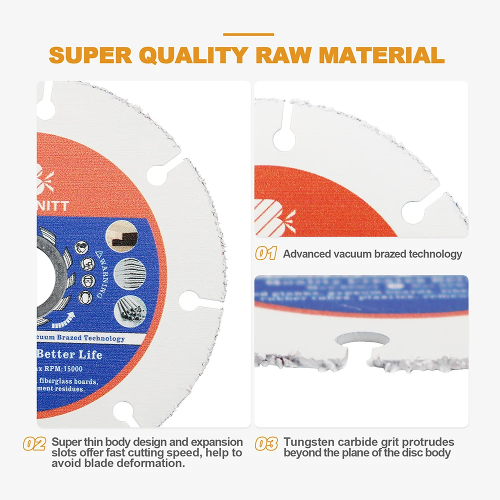 BRSCHNITT 3inchs Dia 75mm Mini Saw Diamond Disc Cutting Disc Wood HSS Concrete Tile Saw Blade 2pcs For Cutting Soft Metal Tile