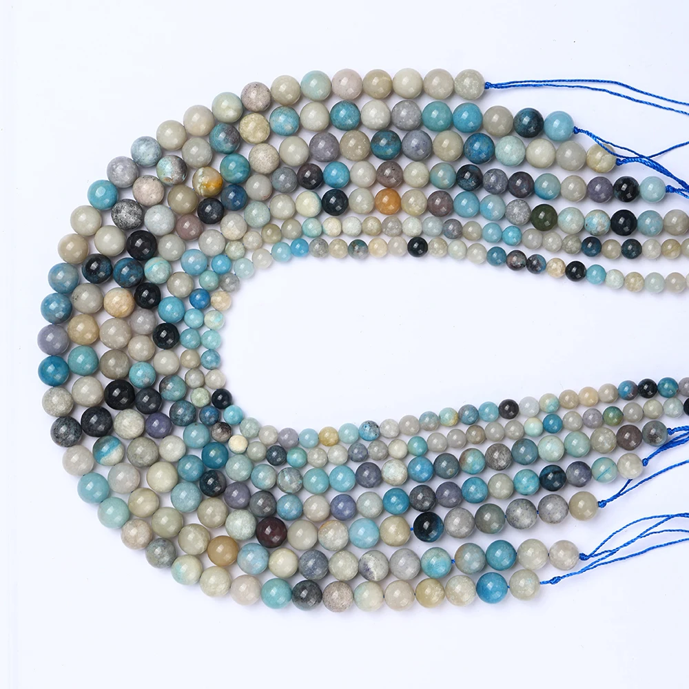 Rare Natural Blue Trolleite Healing Crystals Beads For Jewelry Making Bracelet Necklace Accessories 15'' 6mm 8mm 10mm 5