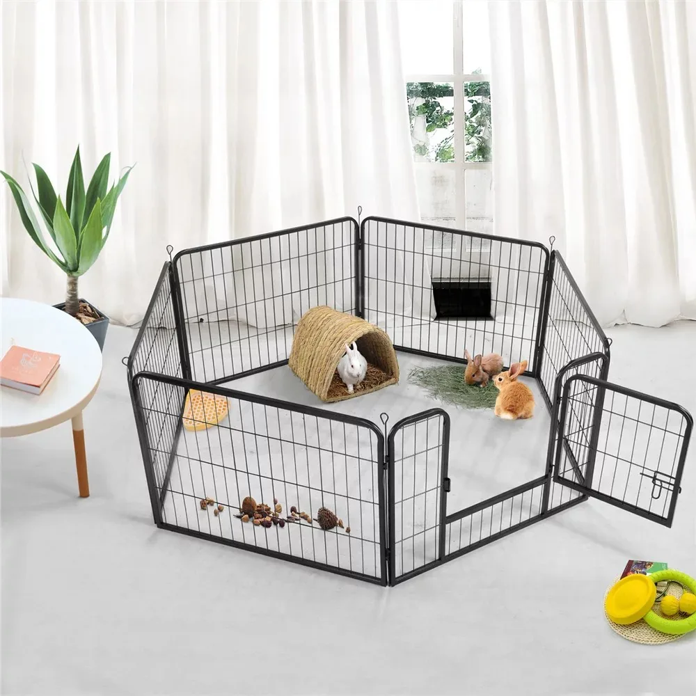 

24" Heavy Duty Dog Playpen Pet Exercise Fence Black