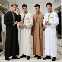 Kaftan Thoub Jubba Thobe Men Muslim Dress Abaya Jubah Caftan Islam Salah Jalabiya Saudi Thawb Clothing Ramadan Gown Middle East