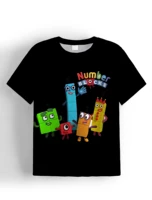 Number Blocks Clothes Child Boy Child T Shirt Outdoor Clothes for Children Boys Wear Tops Short Sleeve Top Shirts Kids T-shirts 1