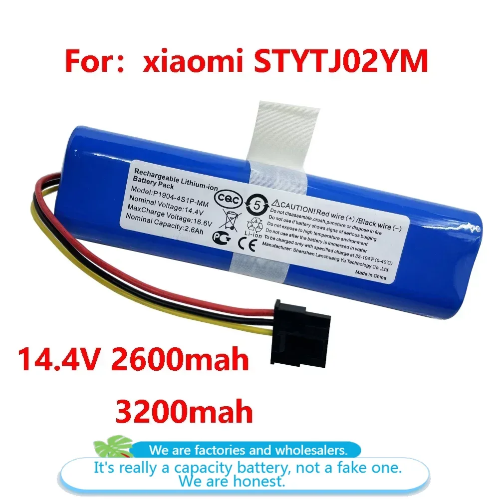 

14.4V 2600mAh 18650 Lithium Ion Battery For Viomi V2 Pro V-RVCLM21B and Mi Vacuum Mop-P STYJ02YM Robot VacuumReplacement Battery