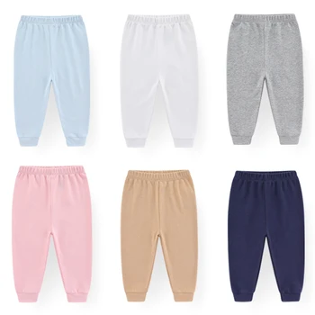 1/3 pièces quatre saisons mode solide 100% coton bébé garçon fille pantalon doux