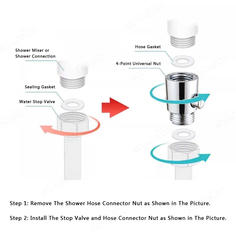 Shower Head Diverter Valve Bathroom Accessories One-Button Stop Water Controller