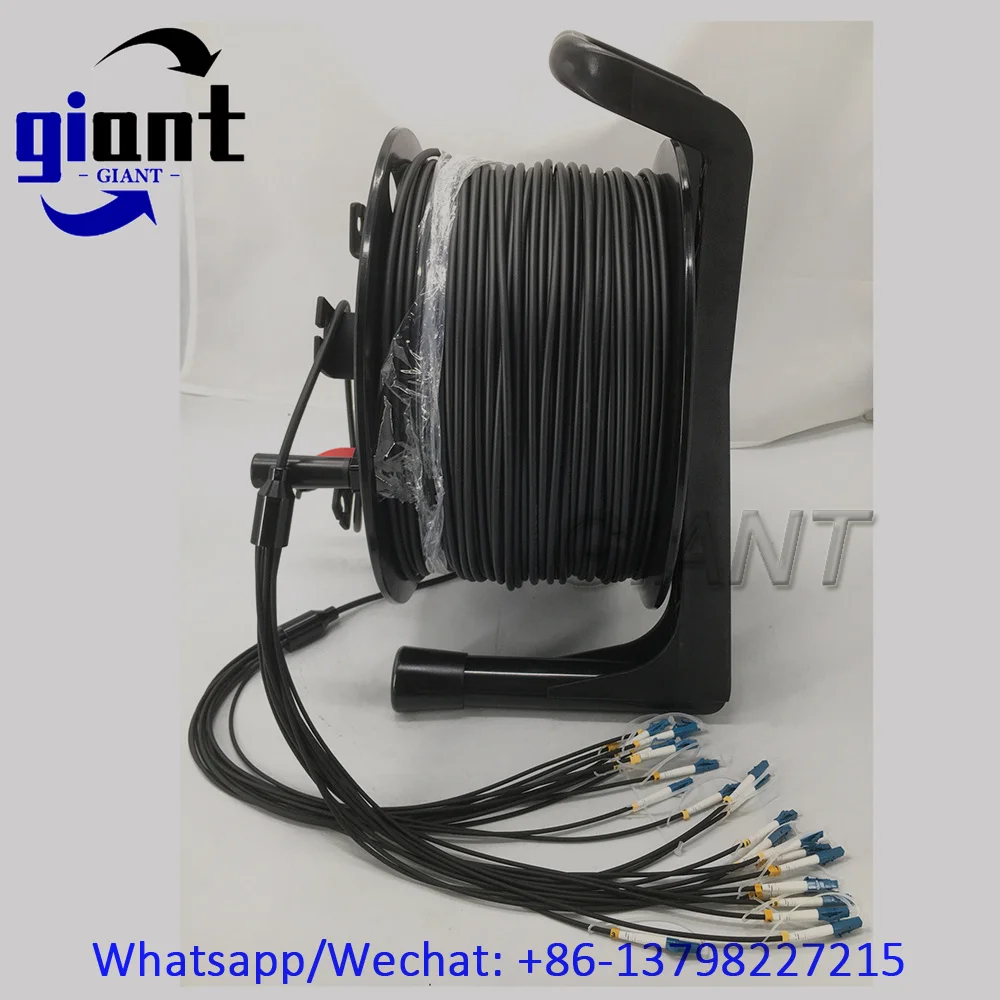 SM G657A1 12C 아머드 케이블 200M LC/SC/FC/ST UPC TPU 6.0mm 광섬유 패치코드 야외 방송용 12섬유 PCD380 포함