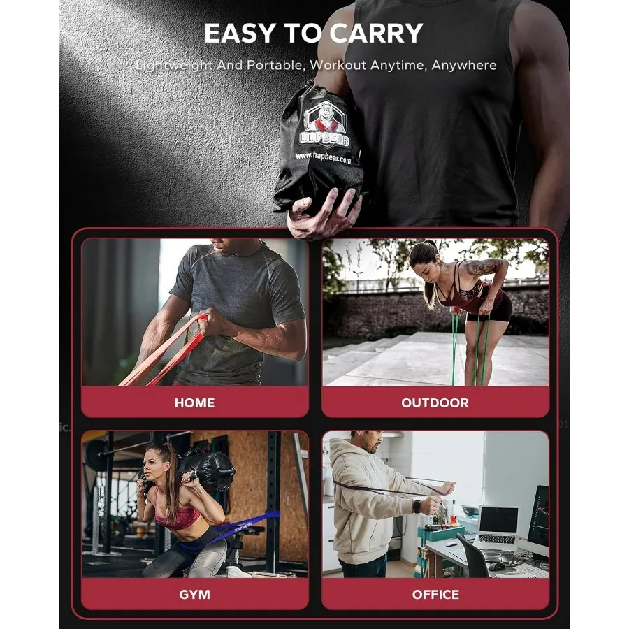 Pull Up Assistance Bands Set of 5 - Resistance Bands for Working Out, Stretching, Physical Therapy, Muscle Training