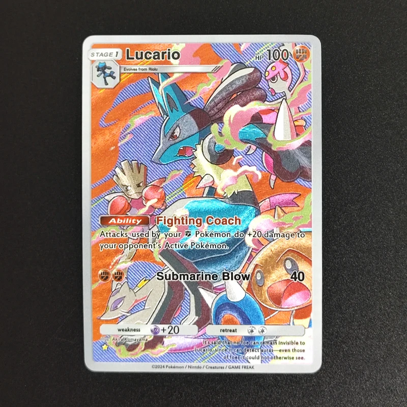 9PCS DIY PTCG 포켓 영어 Lucario Piplup Pachirisu Mismagius Mamoswine Rhyperior Regigigas 취미 컬렉션 플래시 카드 장난감