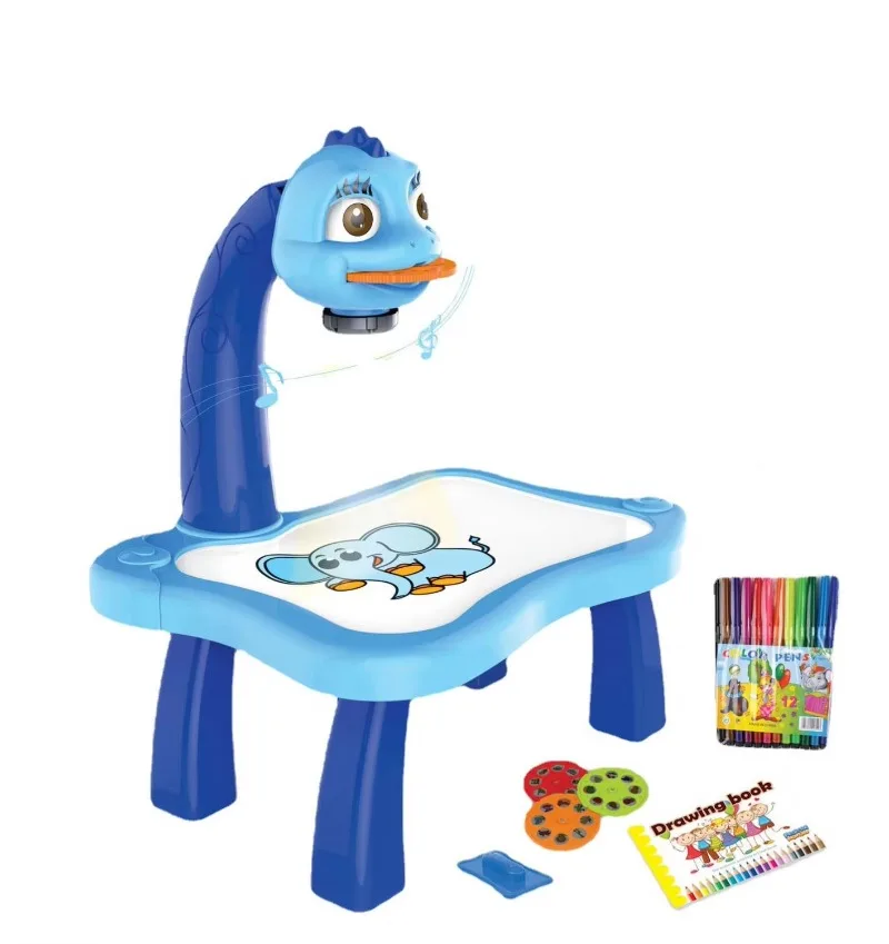 Children Painting Board Desk Led Projector Art Drawing Learning Table Educational Toys Kids Drawing Projector Toy