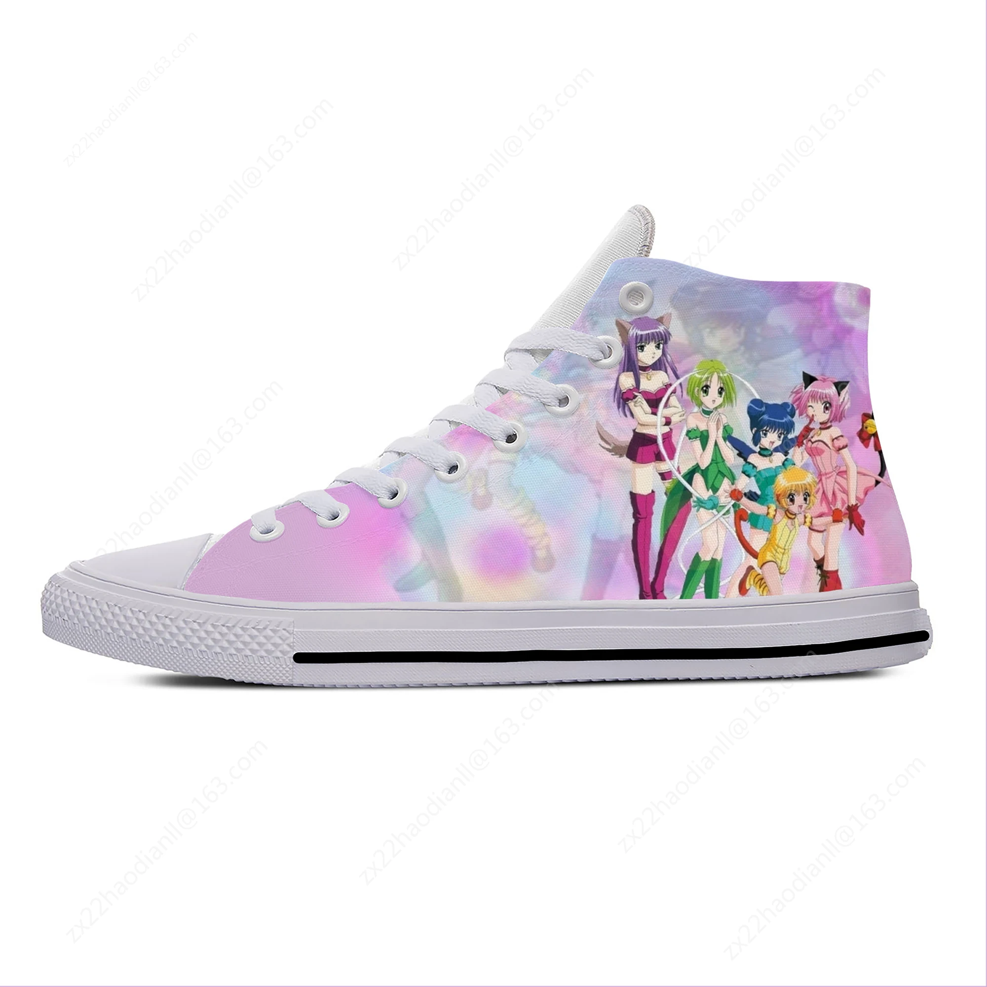 Japanese Anime Manga Cartoon Tokyo Mew Mew Funny Casual Cloth Shoes High Top Lightweight Breathable 3D Print Men Women Sneakers