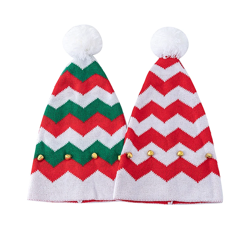Hot Sale Unisex Christmas Winter Hat Beanie Cap Pompoms Knit Hat Christmas Bells Hat For Women Men Christmas Gift