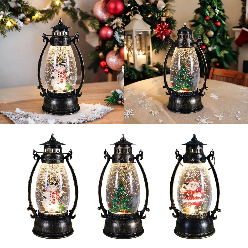 Christmas Park Kid Toy Child Gift Landscape Decor Night Lamp Outdoor Acrylic Crystal Ball Lantern Light Ornaments Xmas Day Party