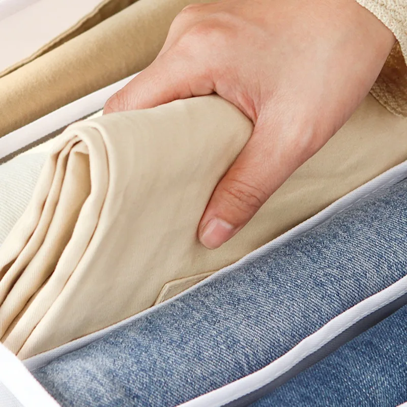 7 Griglie Scatola portaoggetti per jeans Armadio Guardaroba Scomparto per vestiti Cassetto Jeans Calzini Separazione Organizzatore Portaoggetti per pantaloni 3