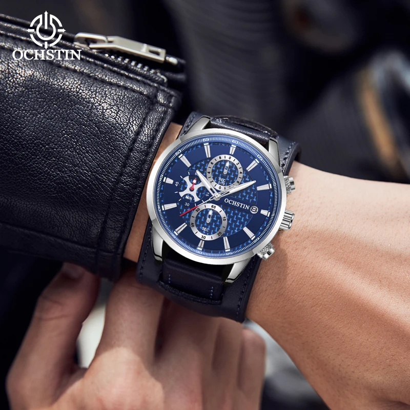 Ochstin's New Simple, Comfortable and Craftsmanship Series 2024 Wind Multi functional Quartz Movement Men's Quartz Watch