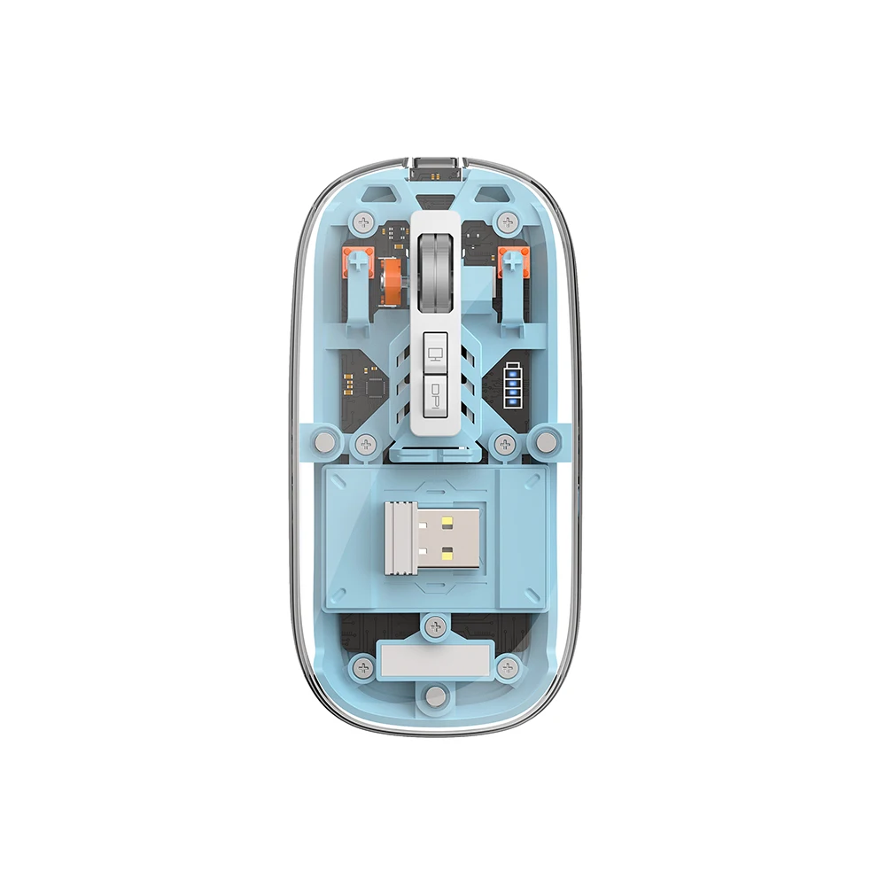 Wiwu-mouse Cristal sem Fio Capa Removível Mouse Bluetooth Duplo Modos de Conexão 2.4g Adequado para Ios Android Windows - Imagem 4