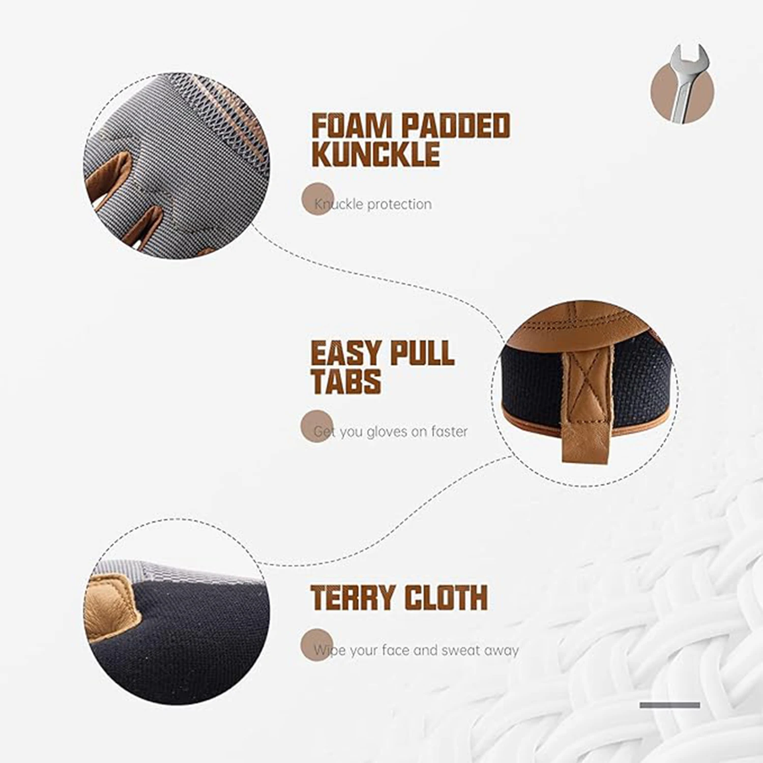 Breathable Soft Cowhide Gloves for Mechanic Working