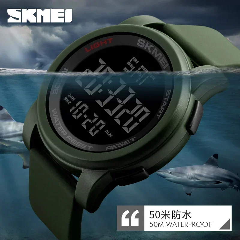 SKMEI 1257 reloj hombre Sport Watch Men Alarm Clock 5Bar Waterproof Watches Multifunction Digital Watch 2