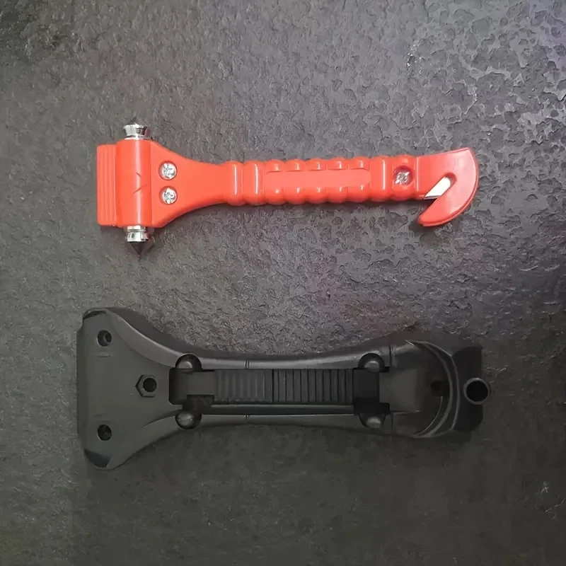 Martello di Sicurezza per Auto con Tagliacinture, Punta in Acciaio al Carbonio, Rompe Vetri, Striscia Riflettente, Strumento di Fuga d'Emergenza Portatile - immagine 6