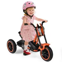 Tricycle pour enfants avec 3 roues robustes et pédales, vélo pour enfants, draisienne pour enfants, orange 4