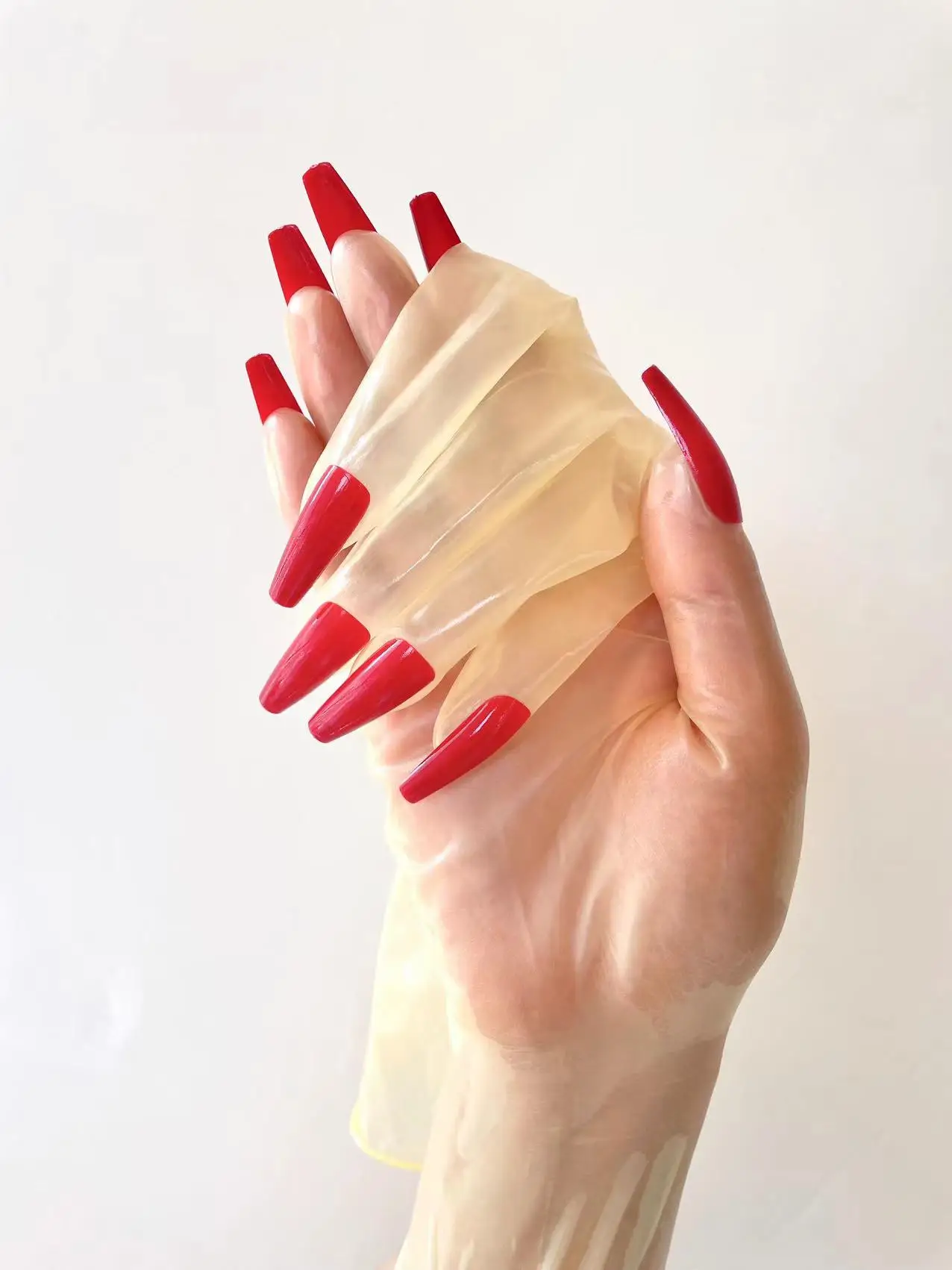 Women's Oil Shiny Transparent Super Thin Latex Zentai Glove Fetish Crossdress Men's Sheer Cosplay Kigurumi Long Nails Gloves cosplay costumes cosplay gloves latex gloves