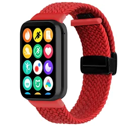 Adjustable Elastic Braided Magnetic Nylon Strap for Mi Band 8 Pro (RED)
