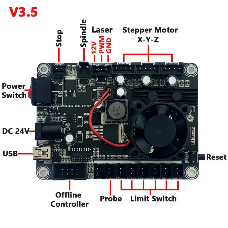 GRBL 1.1 V3.5 USB Port 3 Axis Engraving Machine Control Board Offline Control Laser Engrave Machine 3018 pro/ 3018 pro.
