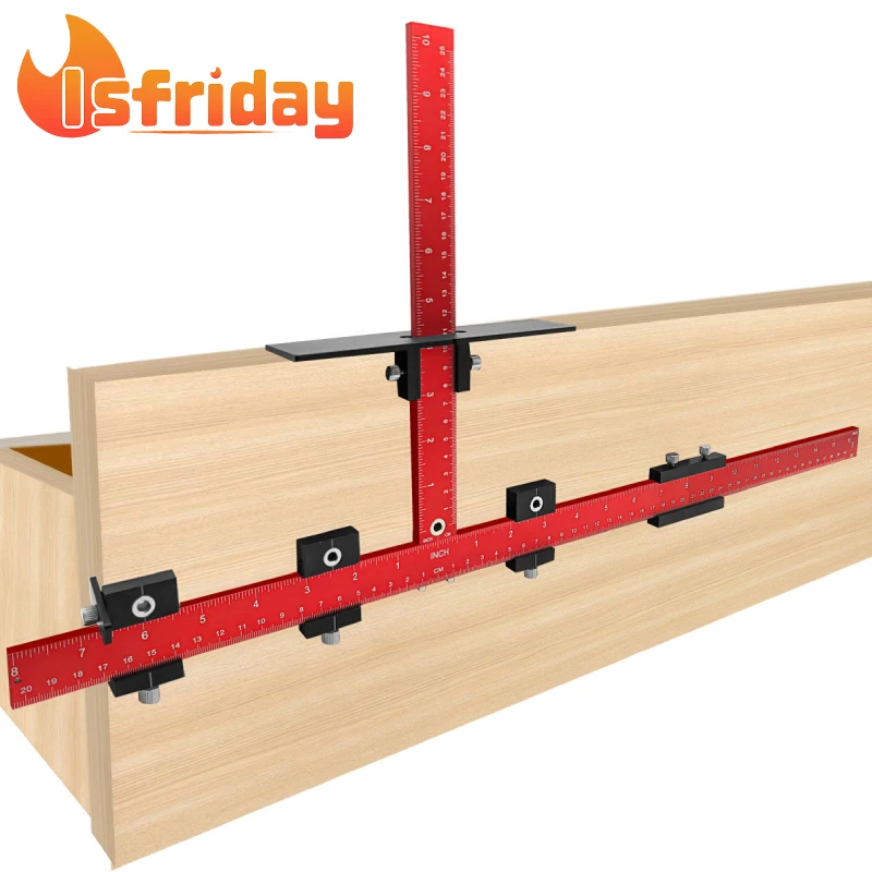 

Направляющая для сверления, шаблон-локатор, линейка, регулируемый деревообрабатывающий сверлильный локатор для шкафов, ручек и ручек, инструмент для сверления отверстий