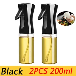 Premium Oil & Vinegar Spray Dispenser for Cooking & Baking (200/300ml) (2PCS - 200ml black)