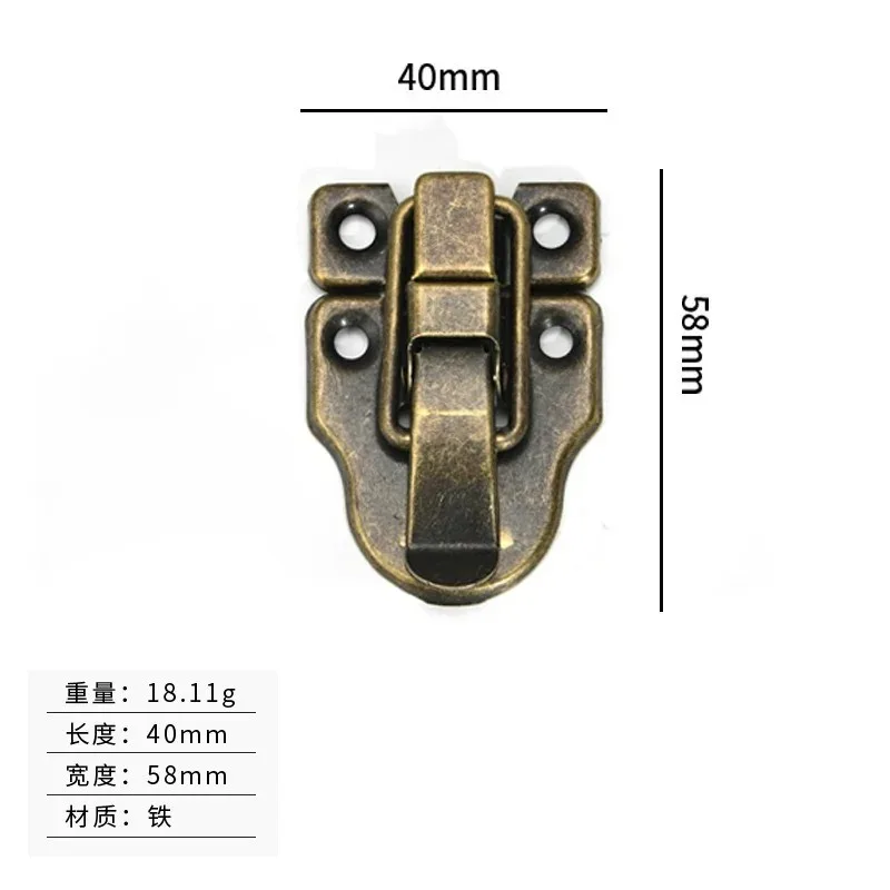 Vintage Jewelry Wood Box Hasps Drawer Latches Decorative Suitcases Hasp Latch Buckle Clasp Furniture Hardware 2PCS 40*58MM
