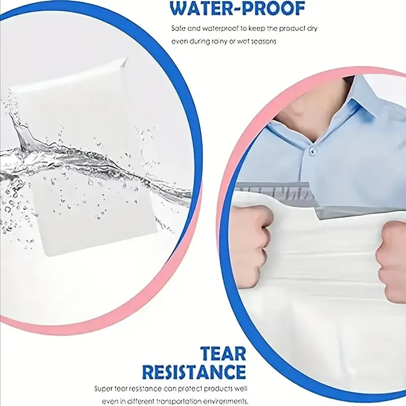 Sacs Postaux Auto-scellants 450x550 Mm – Lot De 10, Blanc, 55 Microns, Résistants à L'eau