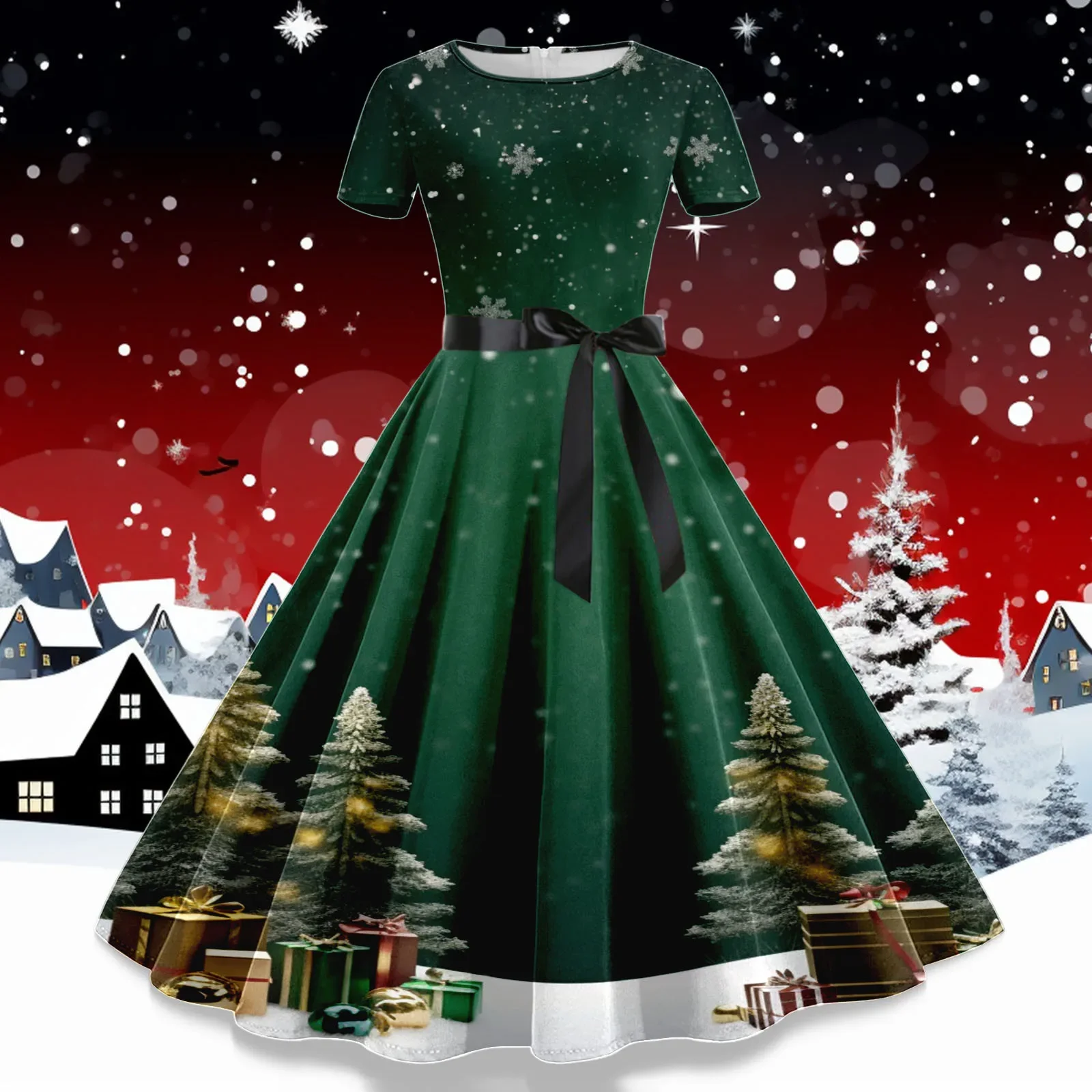 2018 christmas dresses Print Gone With the Wind