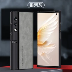 Luxurious Leather Folding Phone Case with Stand & Shockproof Bumper for Honor V Purse (Grey)