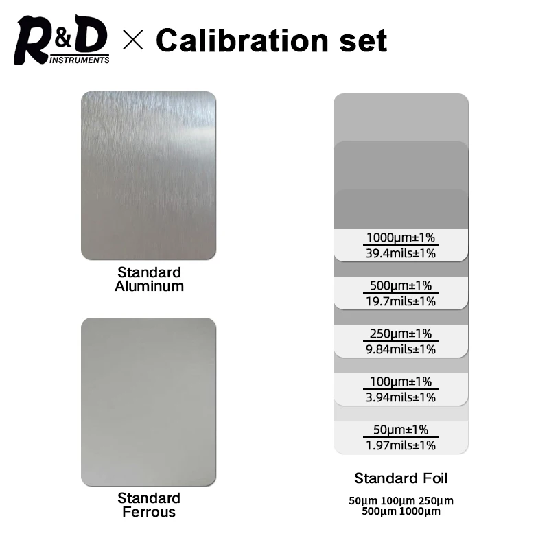 R&D Coating Thickness Films Aluminum Iron Calibration Plates Set for Coating Thickness Gauge TC100 GM998 ET330 ET360