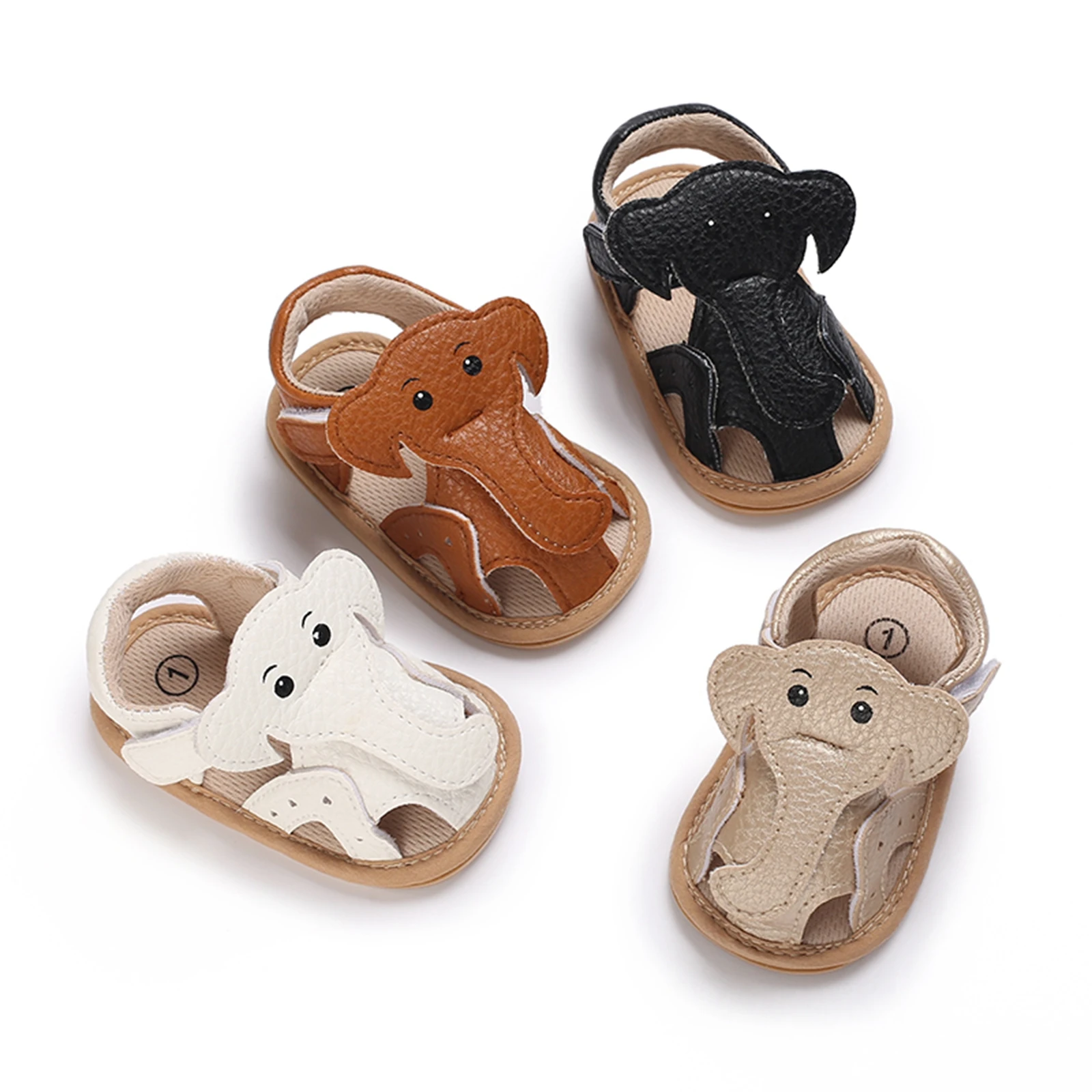 0-18 Months Baby Girls Boys Sandals Beach Shoes Cute Cartoon Elephant Non-Slip Soft Toddler Mules Slides Sandals Clogs Slipper