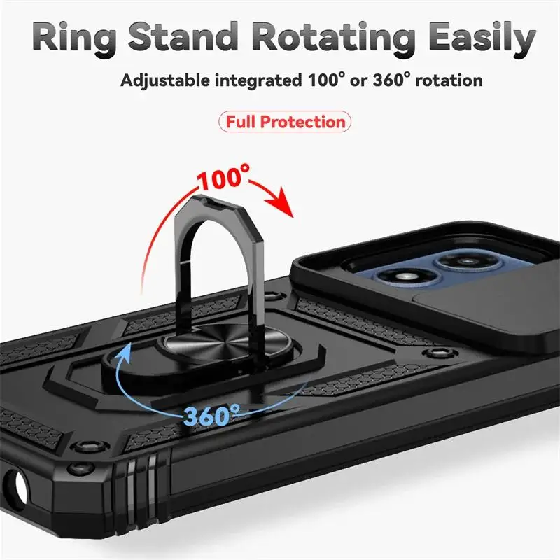 Enhanced Armor Shockproof Case with Ring Holder and Car Mount Compatibility