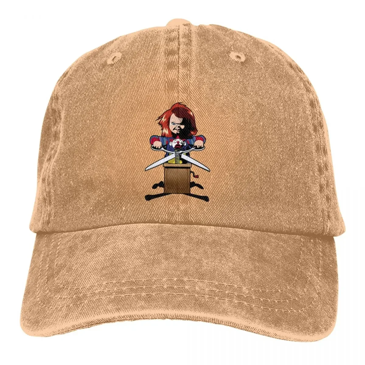 

Washed Men's Baseball Cap Harajuku Trucker Snapback Caps Dad Hat Child's Play Chucky Horror Film Golf Hats