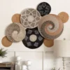 9PCS Boho Wall Decor Rattan Wall Decor Wicker Wall Decoration Hanging Wall Basket Wicker Wall Tray for Living Room 4