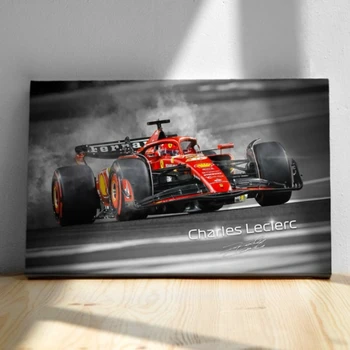 Charlse_Leclercs F1 Poster, Racing Car Canvas Print, Season 2024 SF Car Painting for Man Cave Decor Wall Art, No Frame