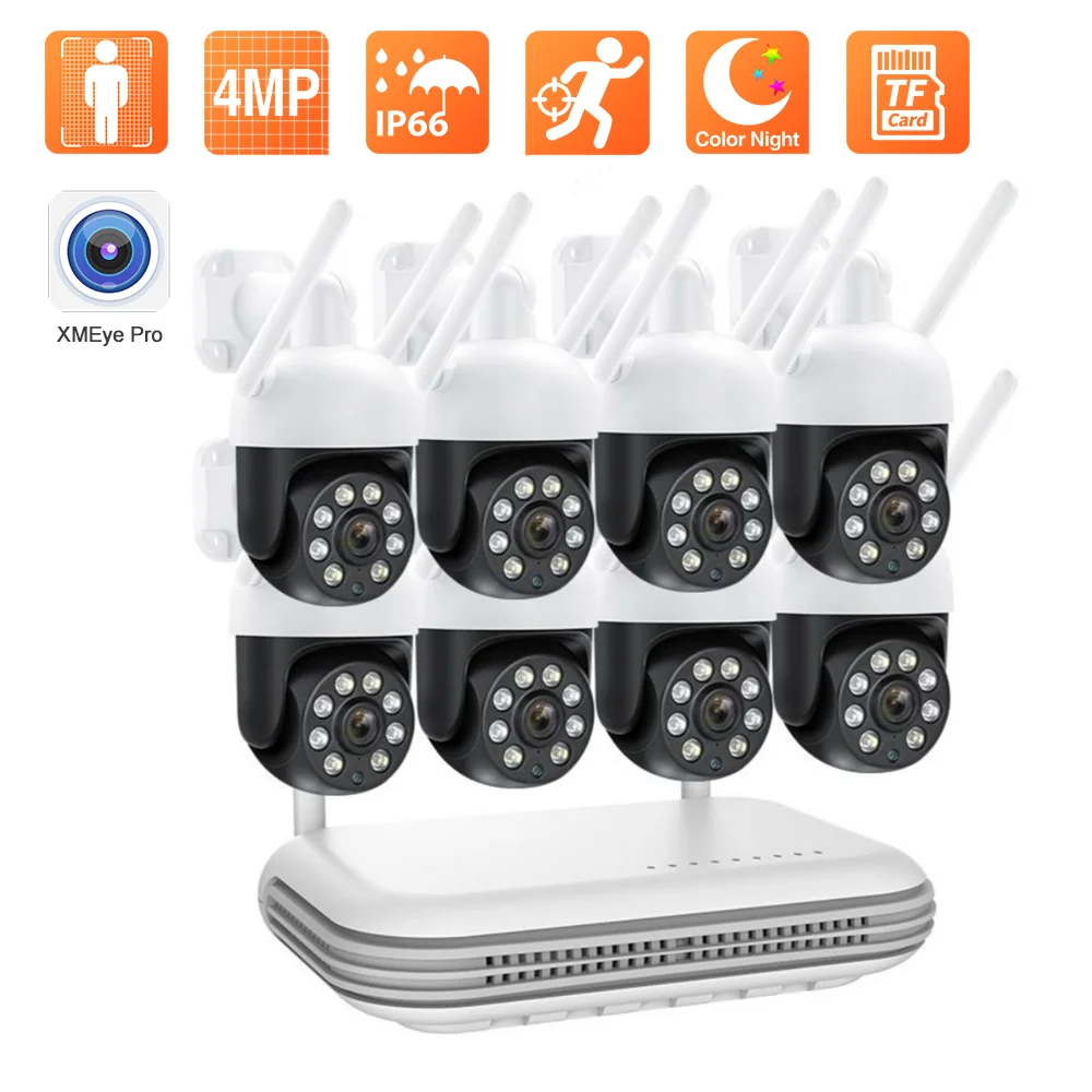 Techage-8CH-4MP-WiFi-IP-Camera-System-Surveillance-Kit-Atuo-Tracking ...