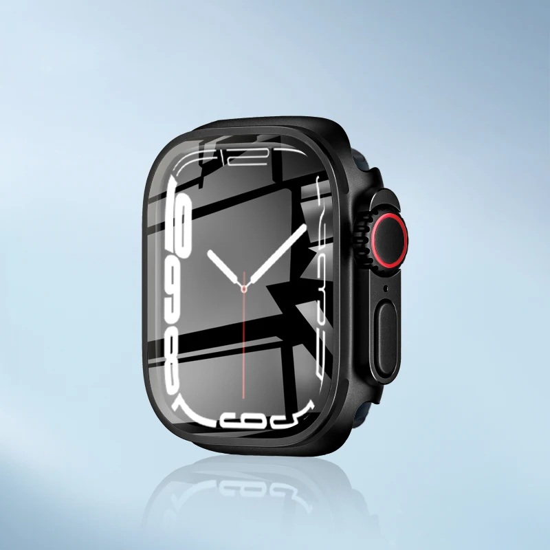 Premium Leather Strap Case Protector for Smartwatch with PC Shell