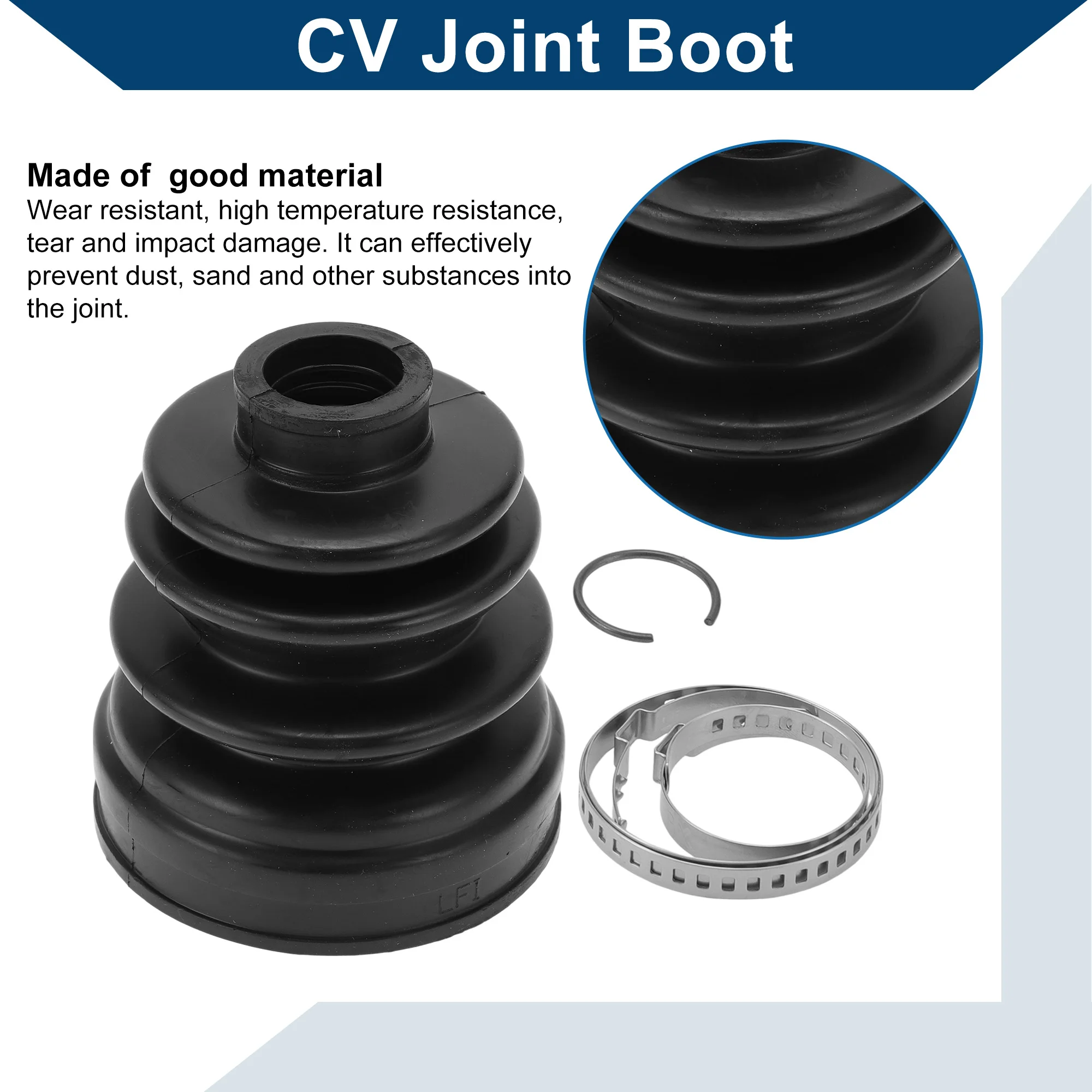 X Autohaux No.495833Y000 Inner CV Joint Boot Kit w/ Clamps for Hyundai Elantra 2011- for Hyundai Elantra Coupe 2013-2014