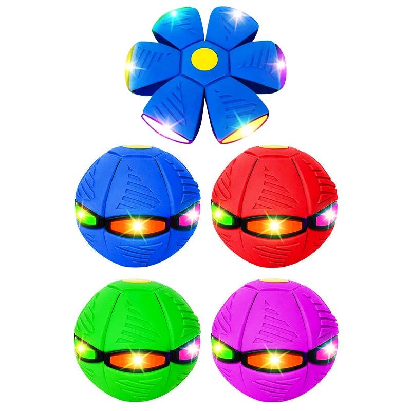 Flying Toys Outdoor Deformable Glowing Multiplayer UFO Football Elastic Bouncing Ball