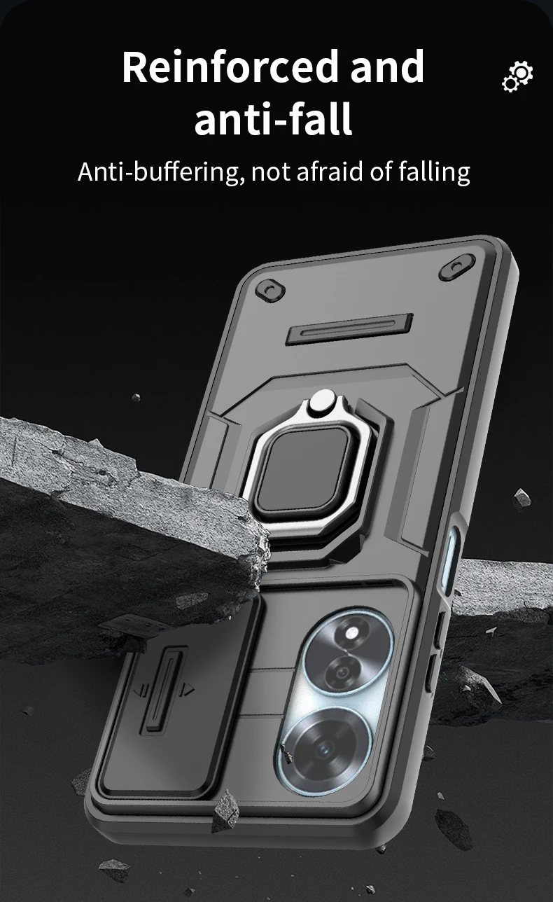 Armor Stossfest Hülle Fir OPPO A60 A79 4G Schutzhülle Ring Magnéithalter Coque Fundas Capa_voghion.com