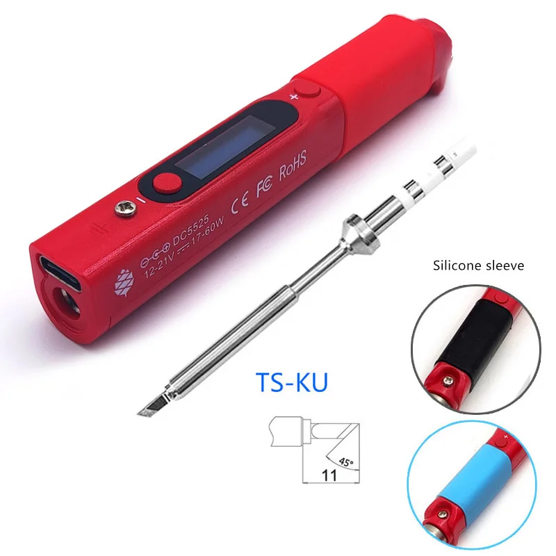 Pine64 Intelligent Constant Temperature Type-C DC5525 Portable Electric Mini Smart Soldering Iron Pinecil B2 BC2 KU C1 Tip hot stapler plastic repair Welding Equipment