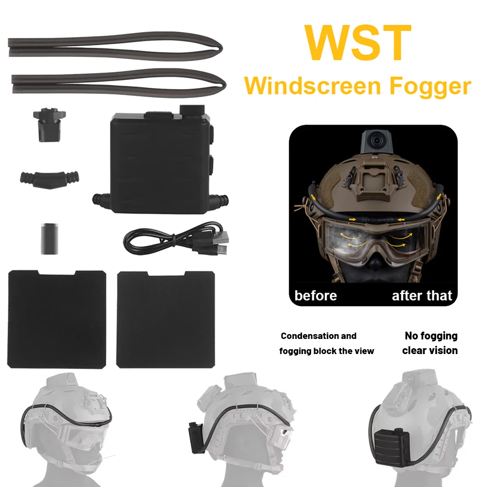 Air Defog Goggles Anti-Fog Fan Kit Defogger Goggles Adjustable Knob Airsoft Shooting Motocross Mountaineering Glasses