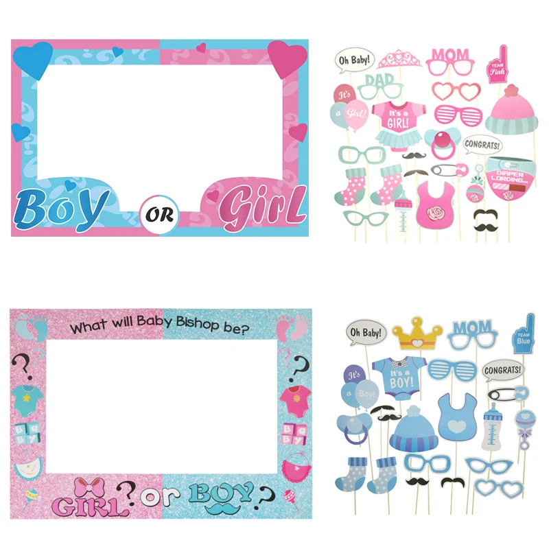 Chicinlife 1 Pz Ragazzo O Ragazza Photo Booth Frame Puntelli Decorazione Per Feste Di Compleanno Baby Shower Genere Rivela Photobooth Puntelli Supplie
