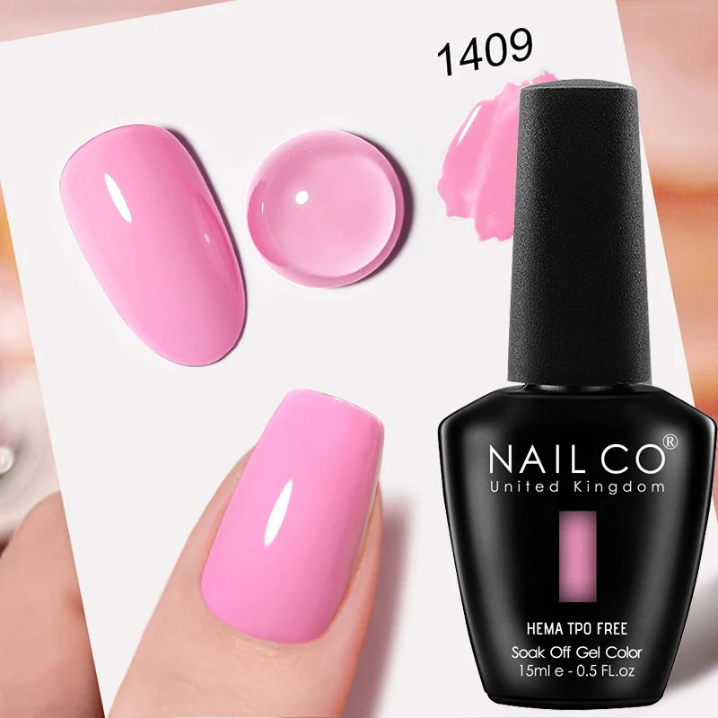NAILCO Premium Soft Color Gel Polish - Vibrant Semi-Permanent Varnish, HEMA & TPO Free