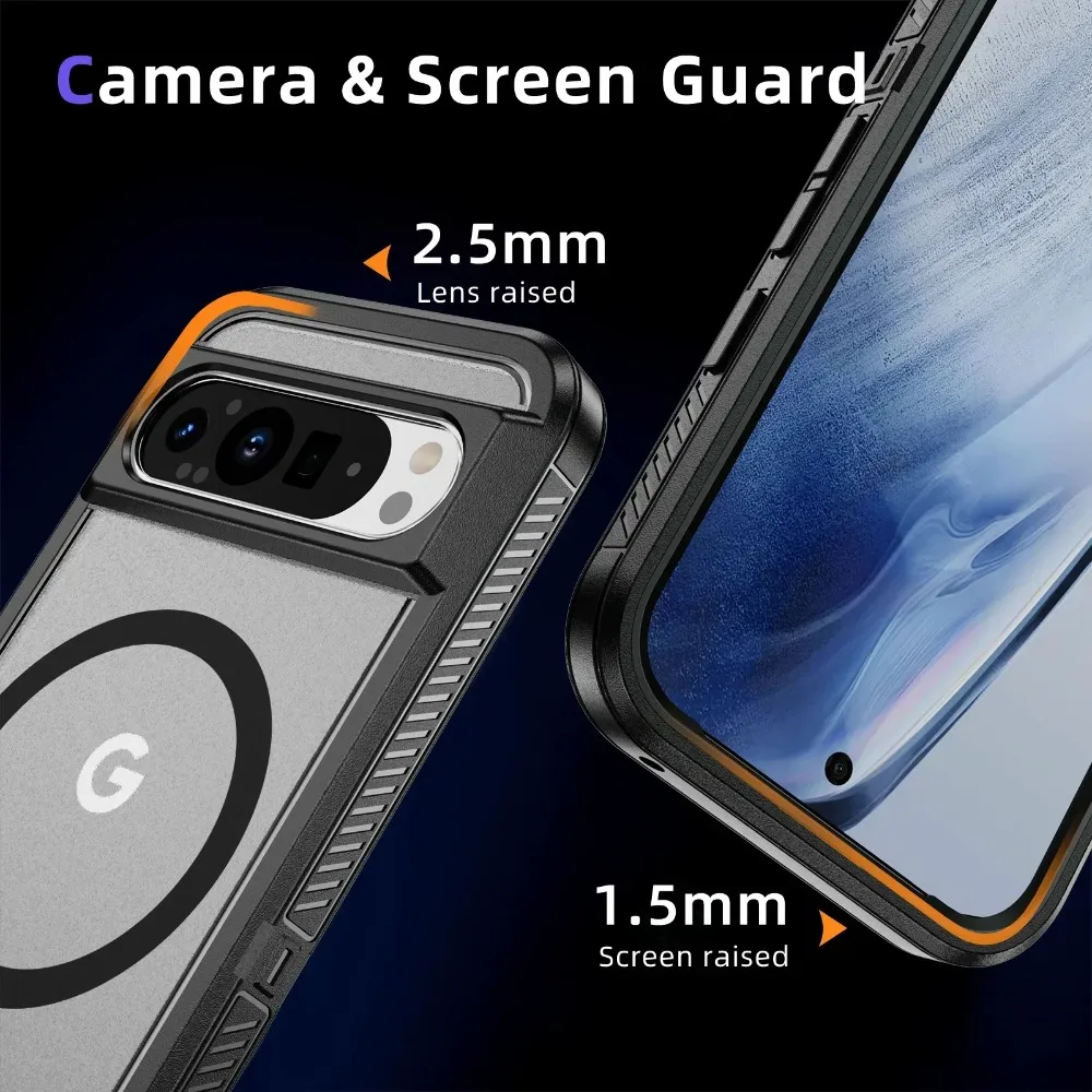 Hybrid Rugged Armor Shockproof Wireless Charging Matte Case - TPU+PC Fall Prevention Protective Cover